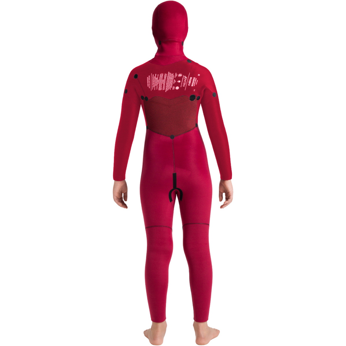 2026 C-Skins Junior Nuwave Session 5/4mm Hooded Wetsuit CSE54JH - Meteor / Forest Green / Red